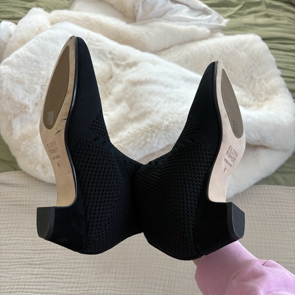 Eileen Fisher Purl Recycled Stretch Knit Bootie Womens Size 6 Black - Picture 6 of 8